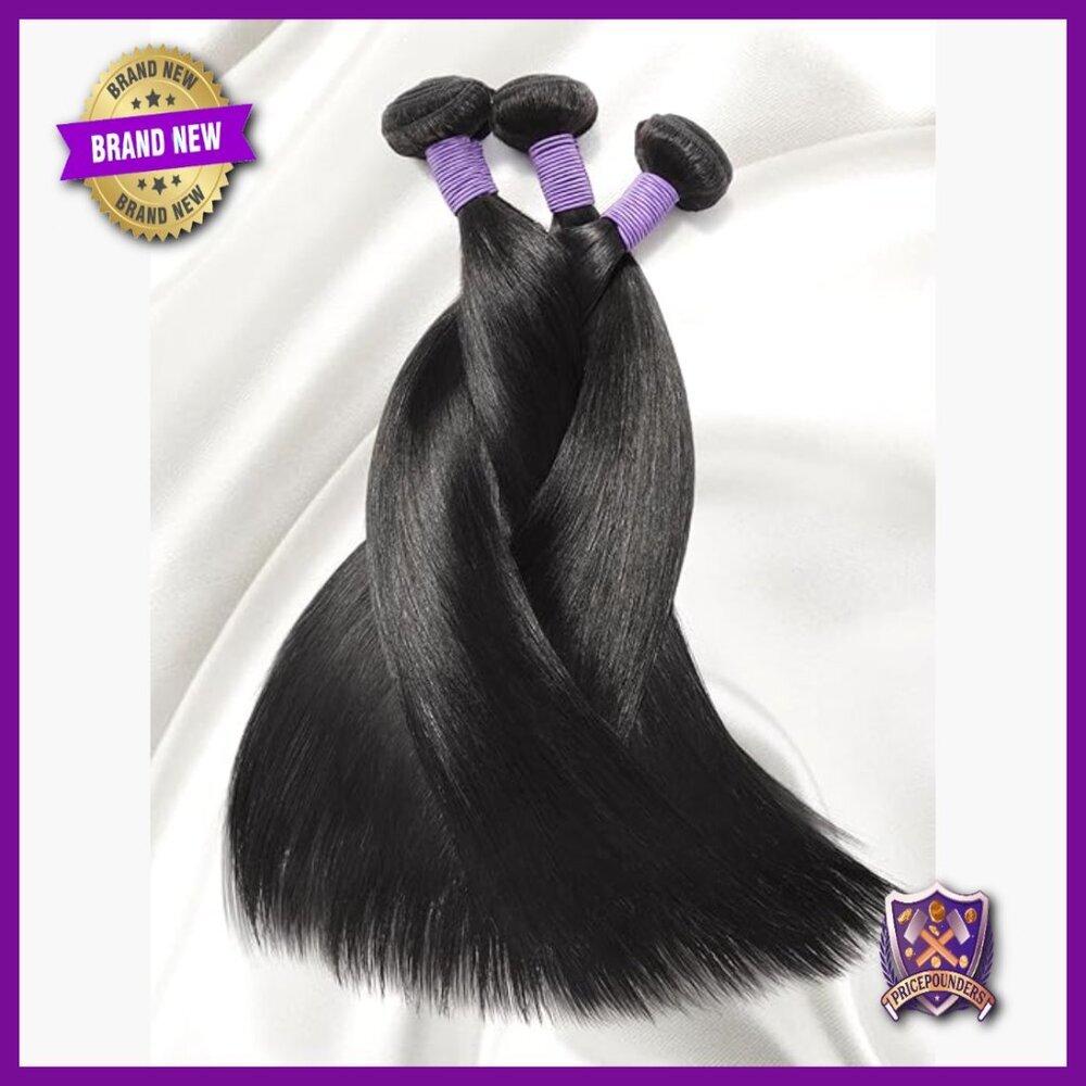 100% Virgin Remy Human Hair Extensions, 3 Bundles, 12-16 Inch Straight